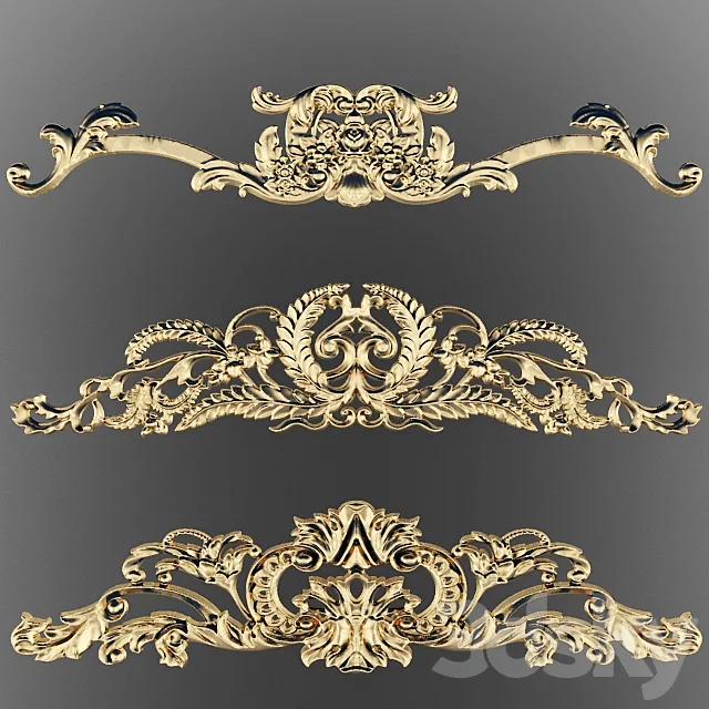 Stucco crown carving. 3D Model