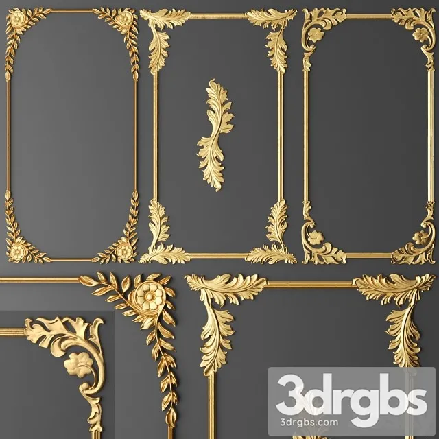 Stucco Decor Gold Luxury 3D Model Free