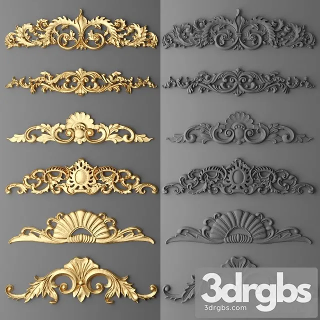 Stucco Decor Set 4 3D Model Free