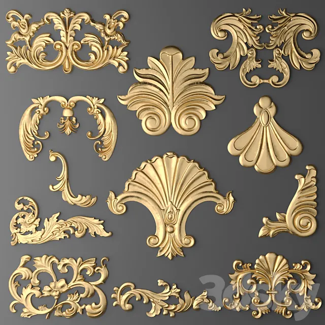 Stucco elements set. 3DModel