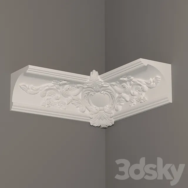 Stucco molding cornice 3D Model