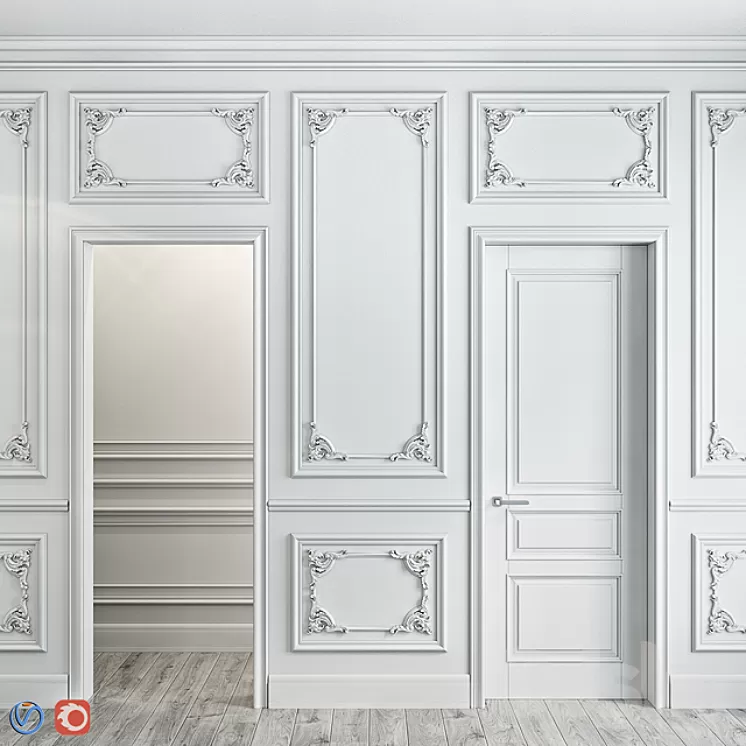 Stucco molding for walls 1 3D Model