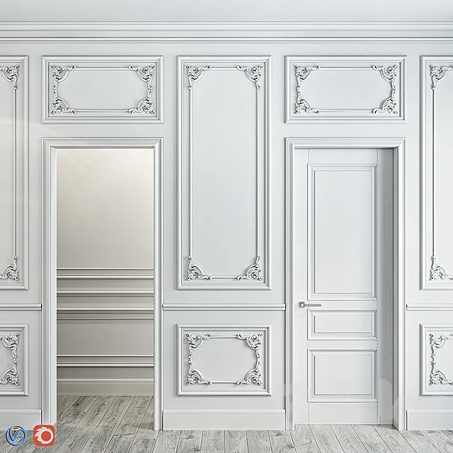 Stucco molding for walls 1 3DModel
