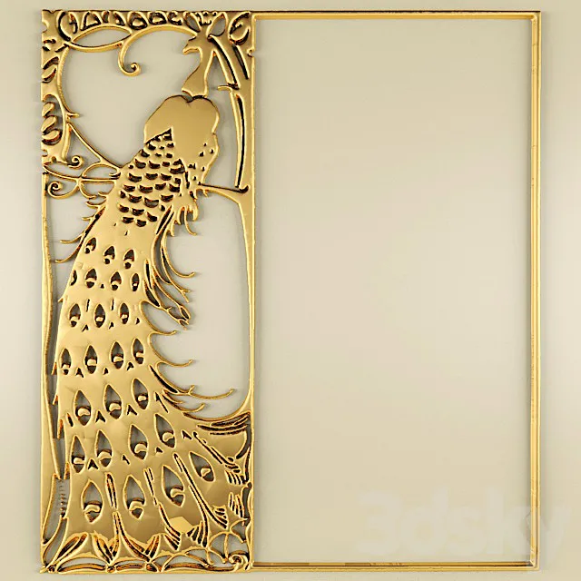 Stucco. pattern. peacock frame. 3DModel
