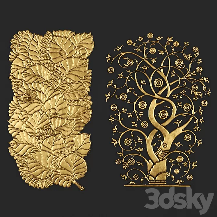 Stucco pattern wood leaves