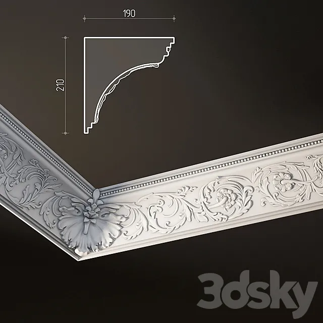 Stucco plaster cornice 3DModel