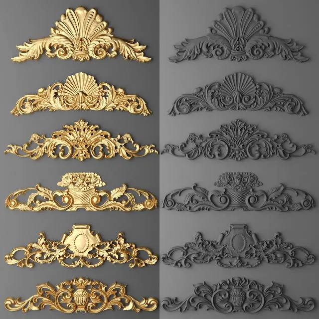 Stucco Set 002 3D Model