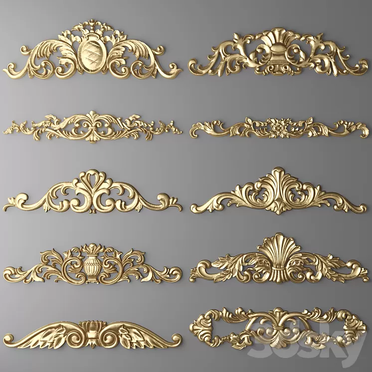 Stucco. Set. 3D Model