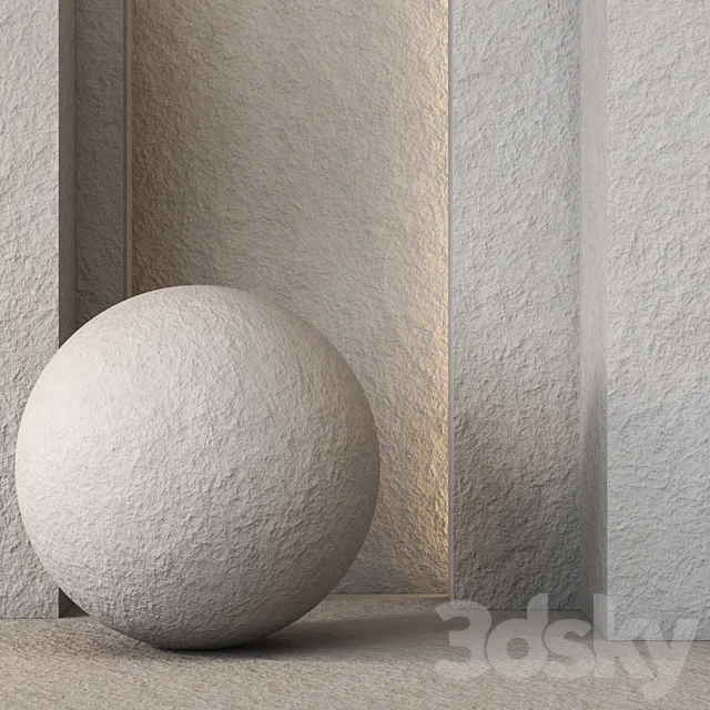 Stucco Wall Texture 4K - Seamless - 3 Color 3D Model