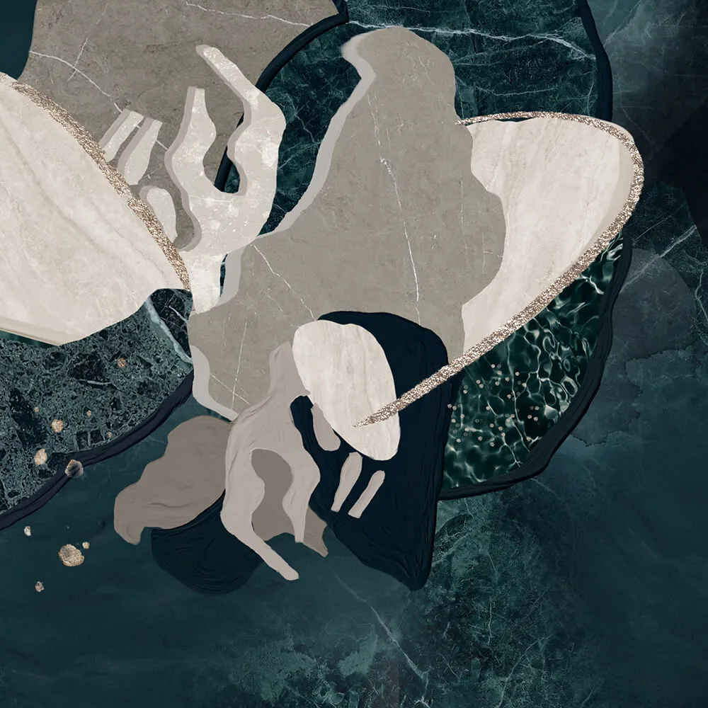 Studijo Wallart - Wallpaper Marble flower 3D Model