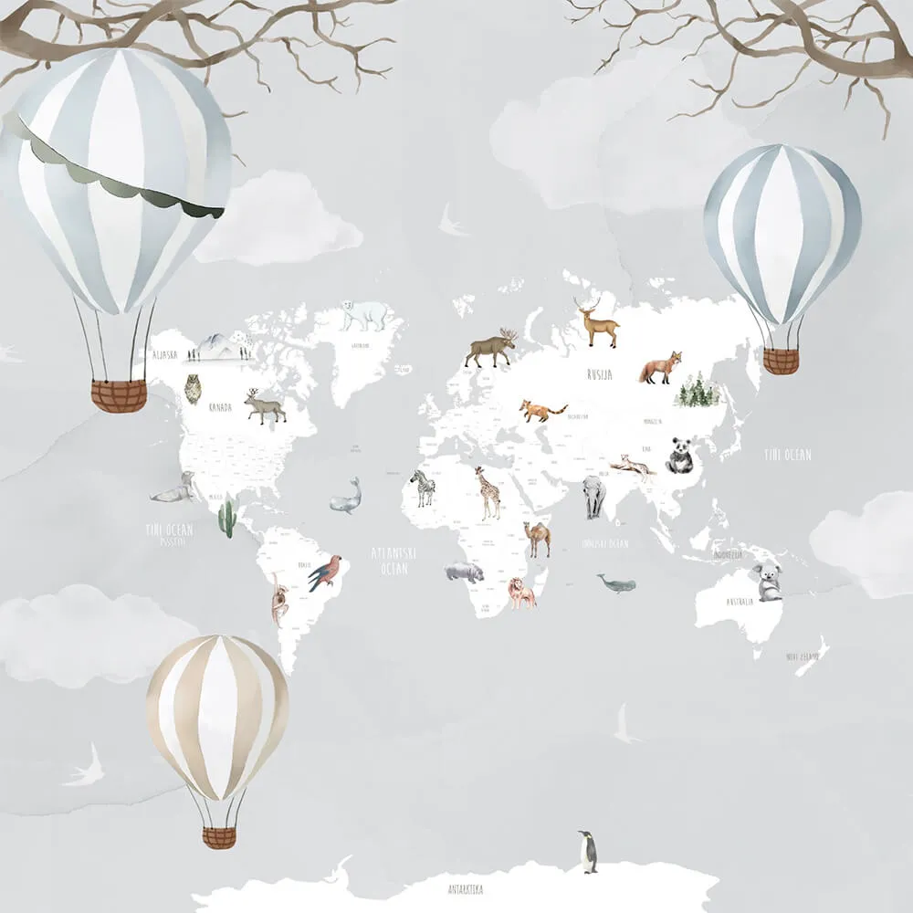 Studijo Wallart - Wallpaper World map 3D Model