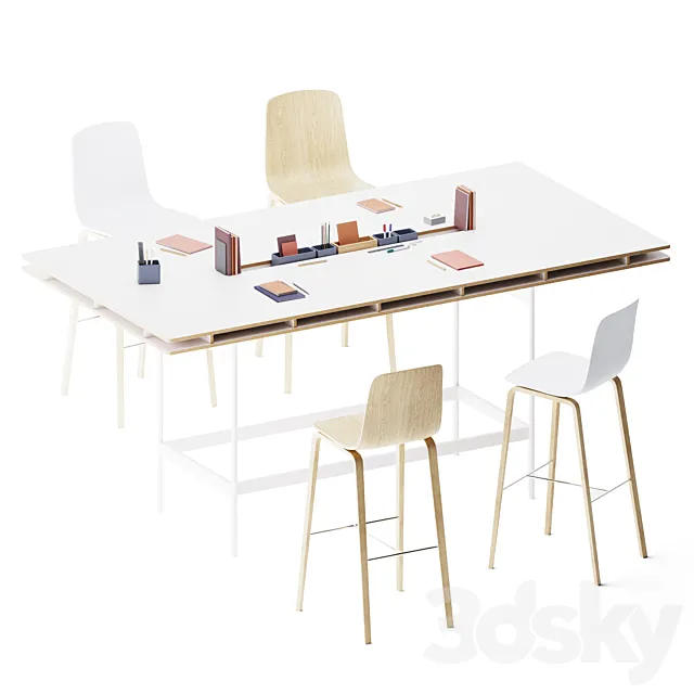Studio High Fact Table system by Bene 3D Model