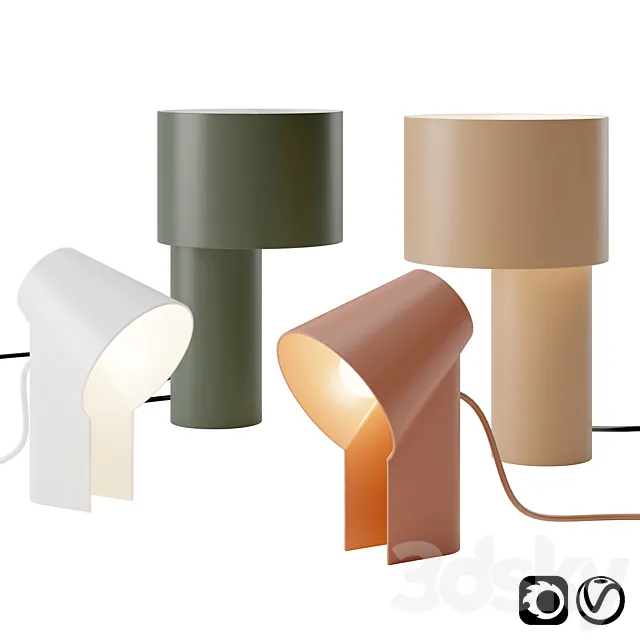 Study and Tangent Table Lamp by Woud 3DModel