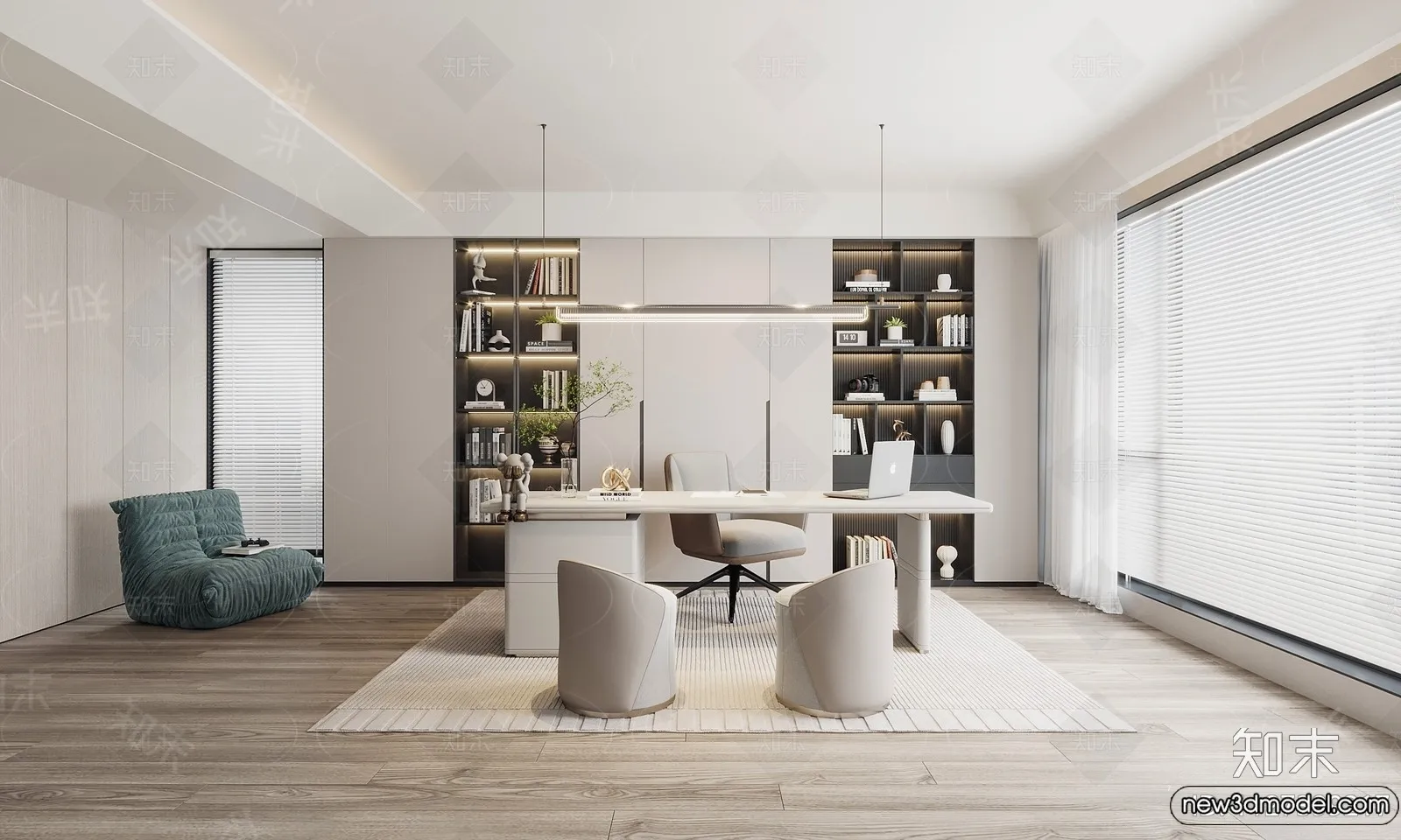 Study and Work Space - 3D Models - 3D Interior Scene - 007