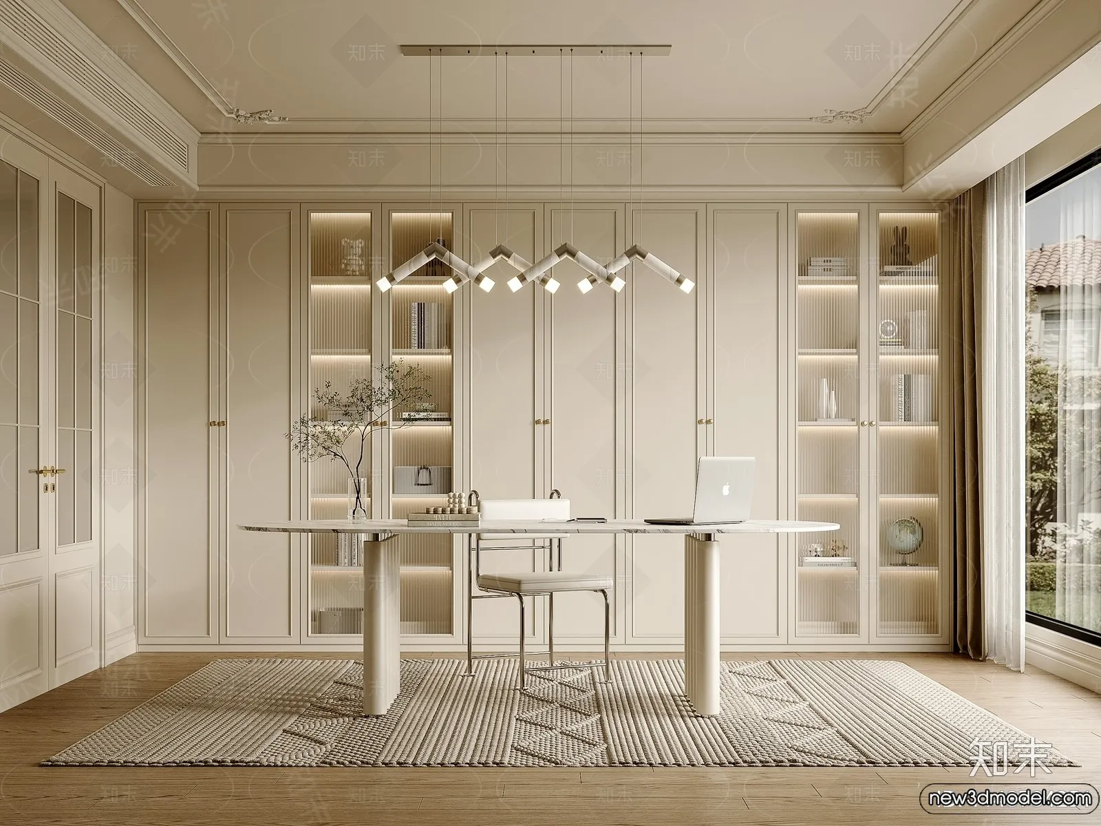 Study and Work Space - 3D Models - 3D Interior Scene - 025