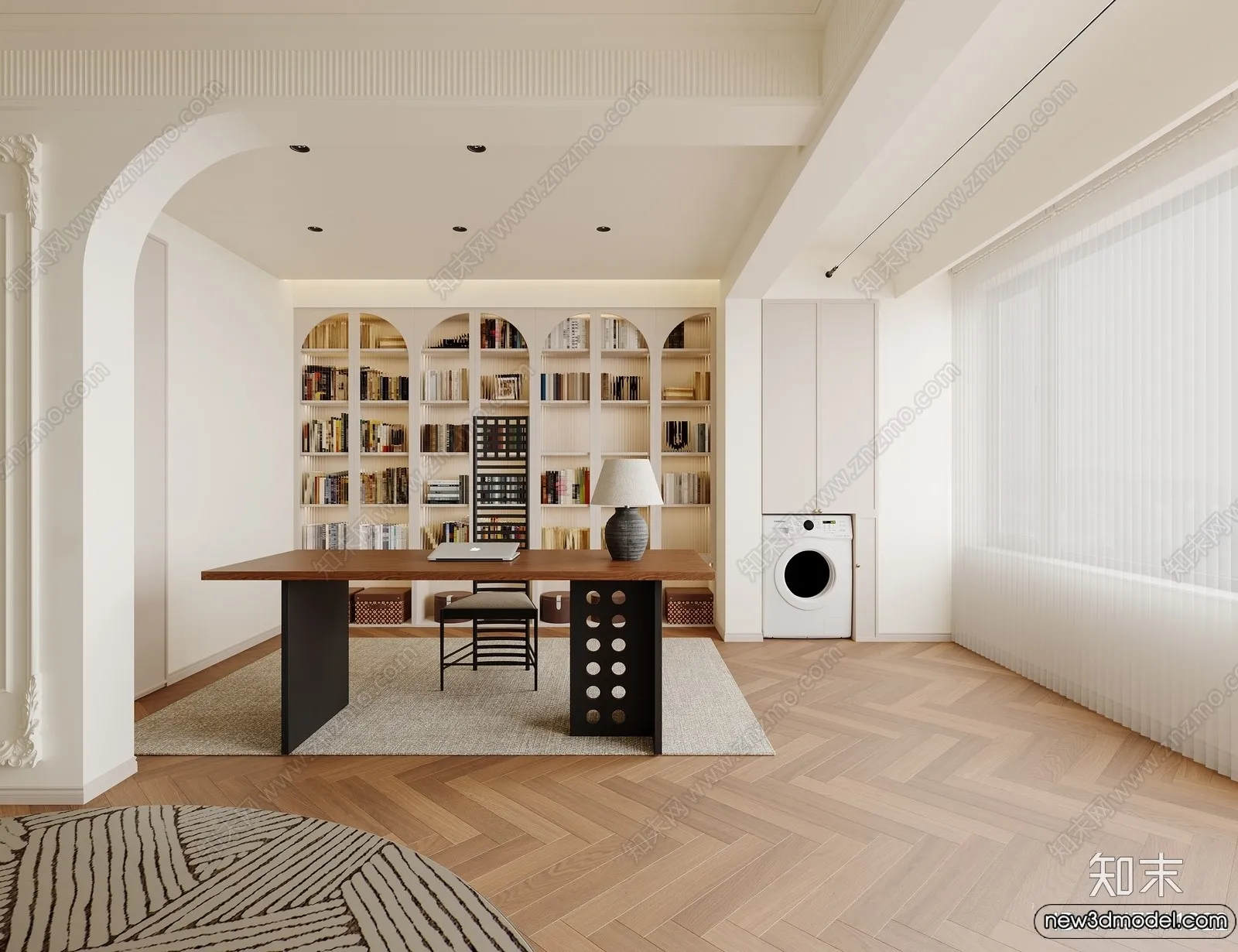 Study and Work Space - 3D Models - 3D Interior Scene - 031