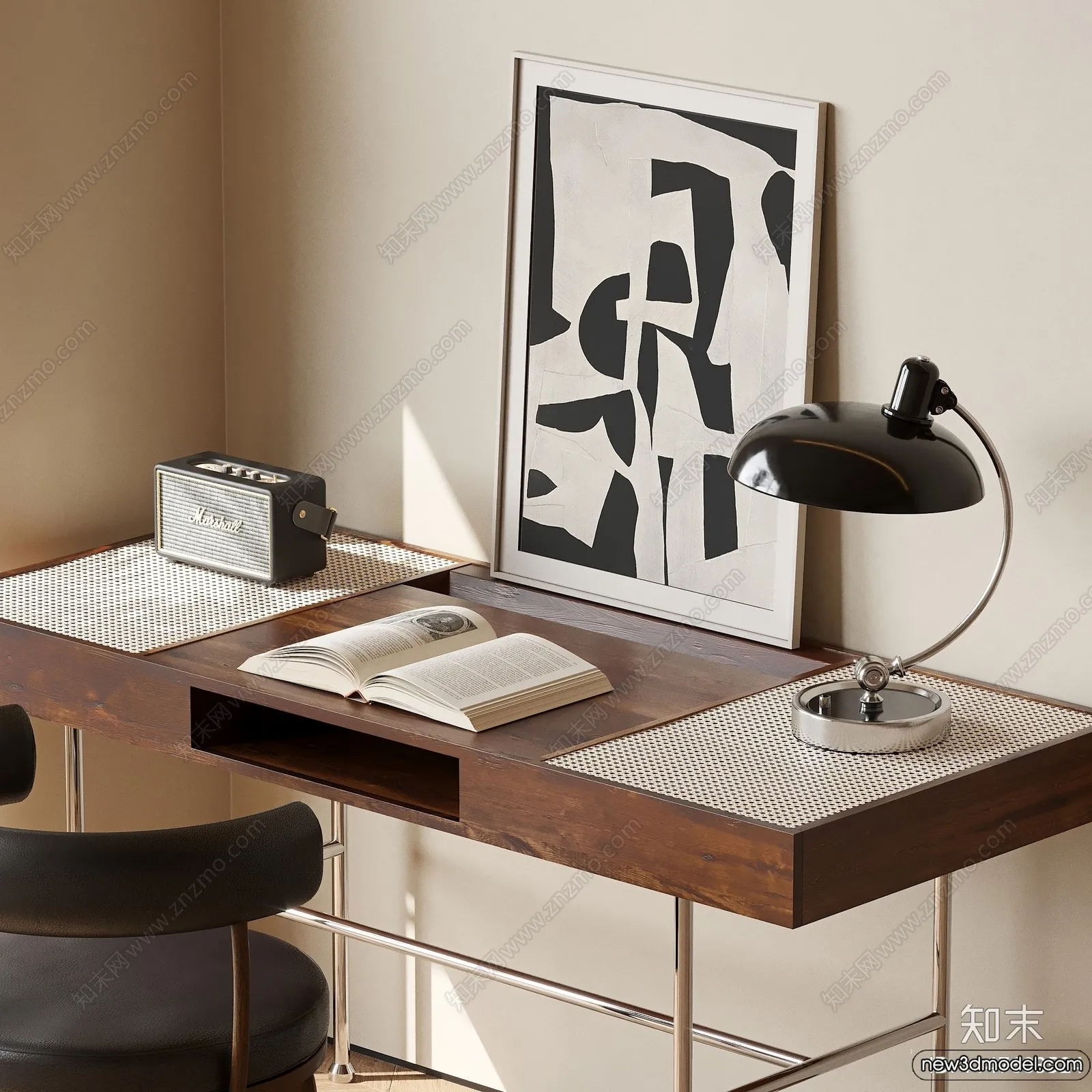 Study and Work Space - 3D Models - 3D Interior Scene - 032