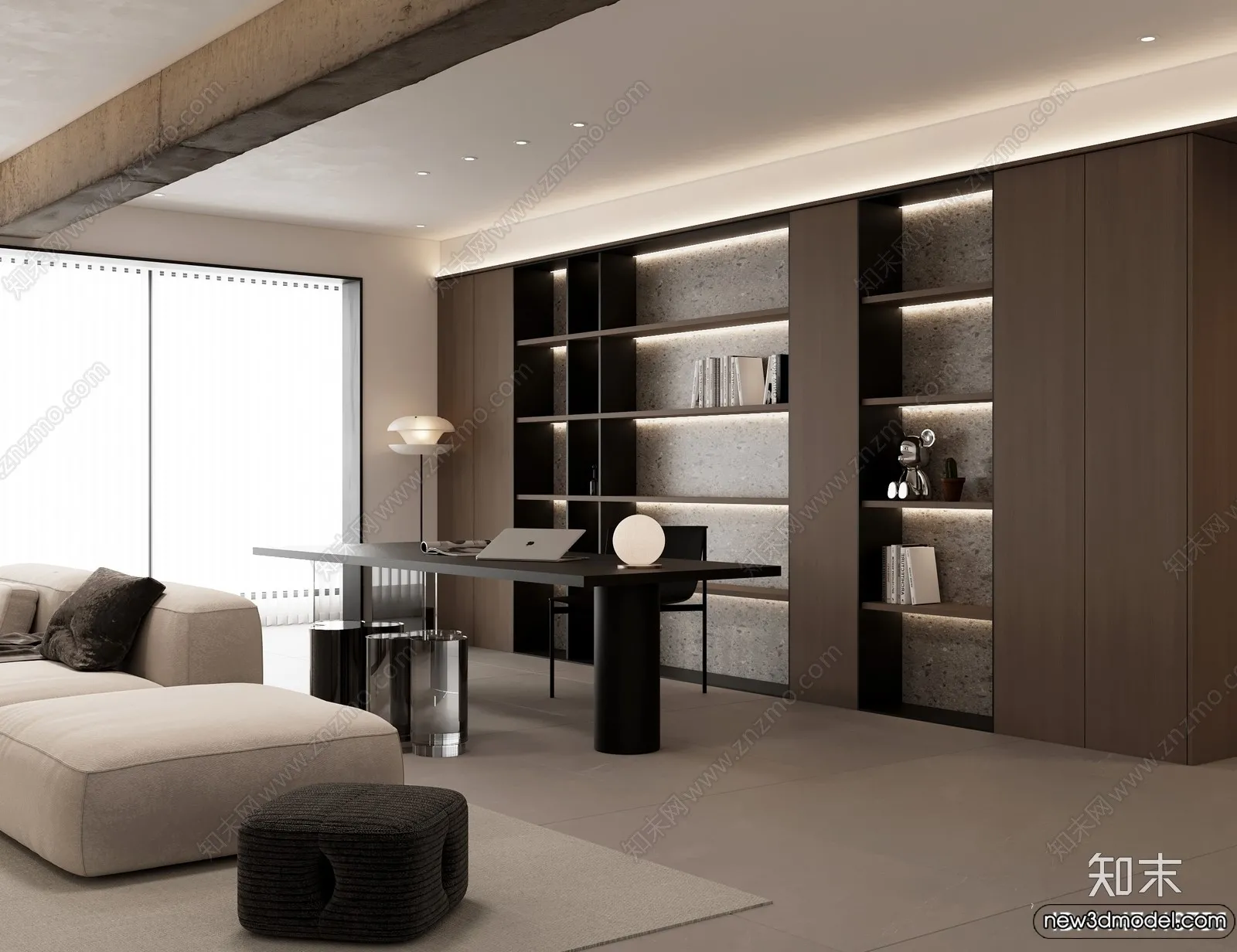 Study and Work Space - 3D Models - 3D Interior Scene - 033