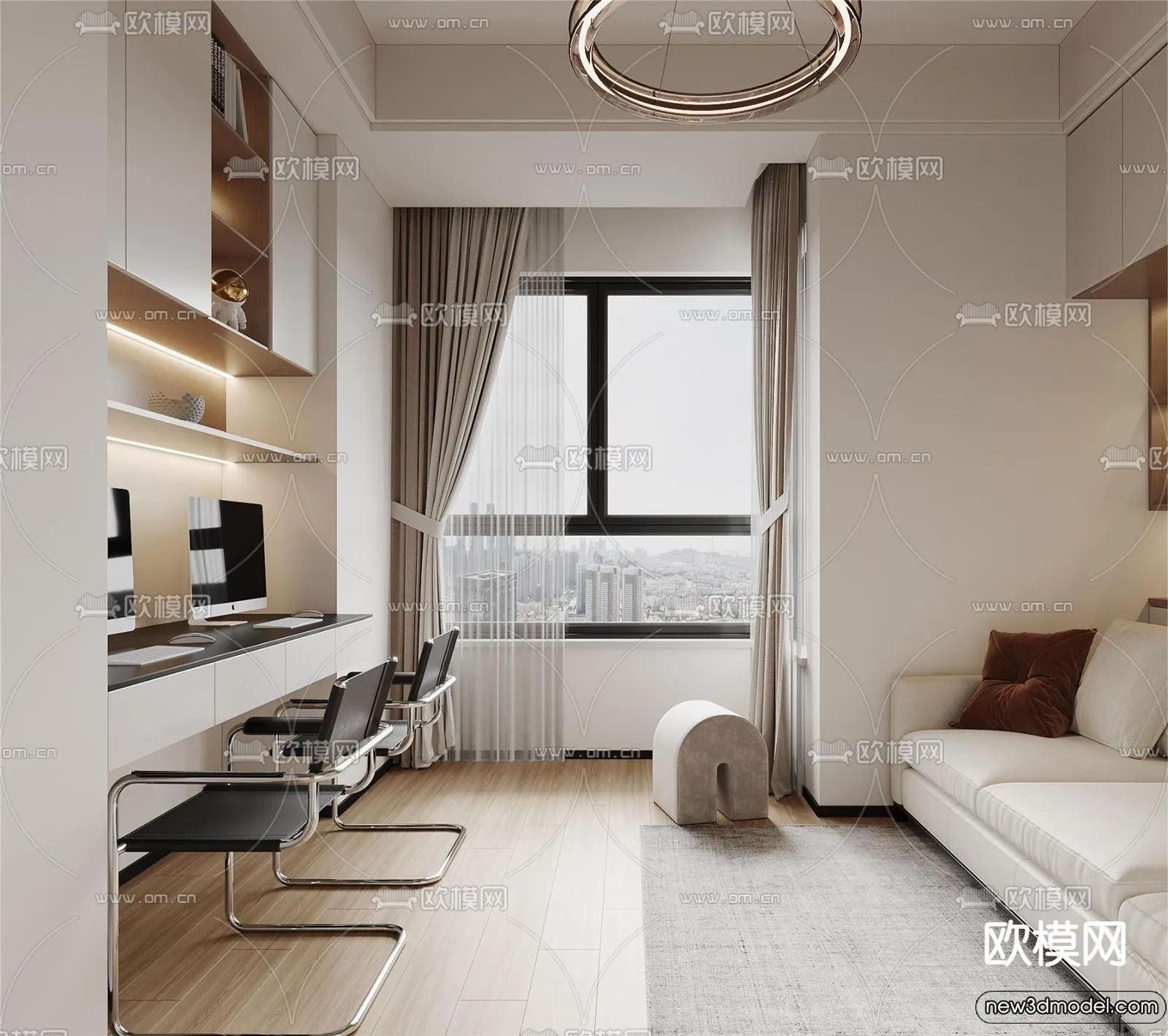 Study and Work Space - 3D Models - 3D Interior Scene - 034