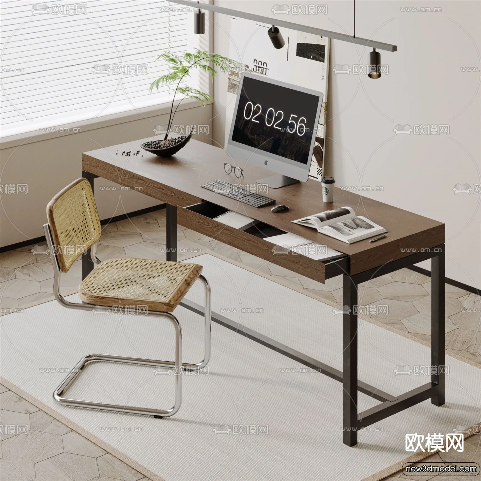 Study and Work Space - 3D Models - 3D Interior Scene - 040