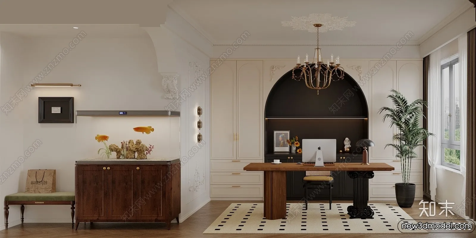 Study and Work Space - 3D Models - 3D Interior Scene - 046