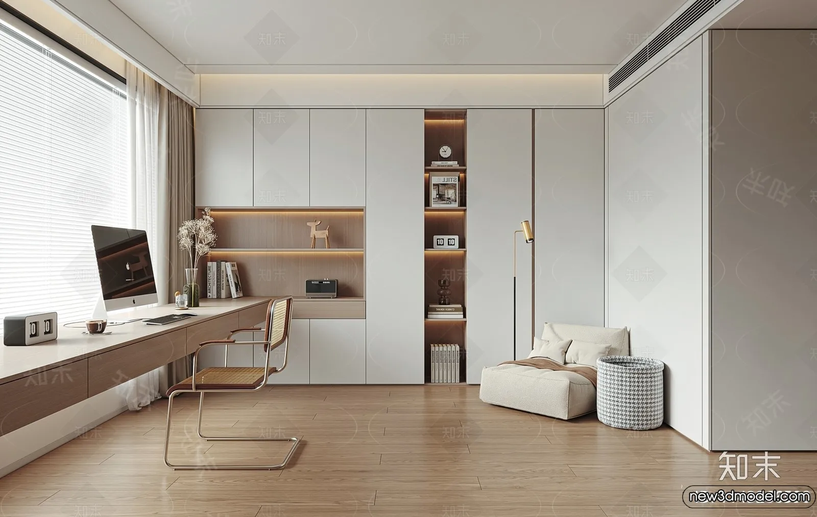 Study and Work Space - 3D Models - 3D Interior Scene - 049