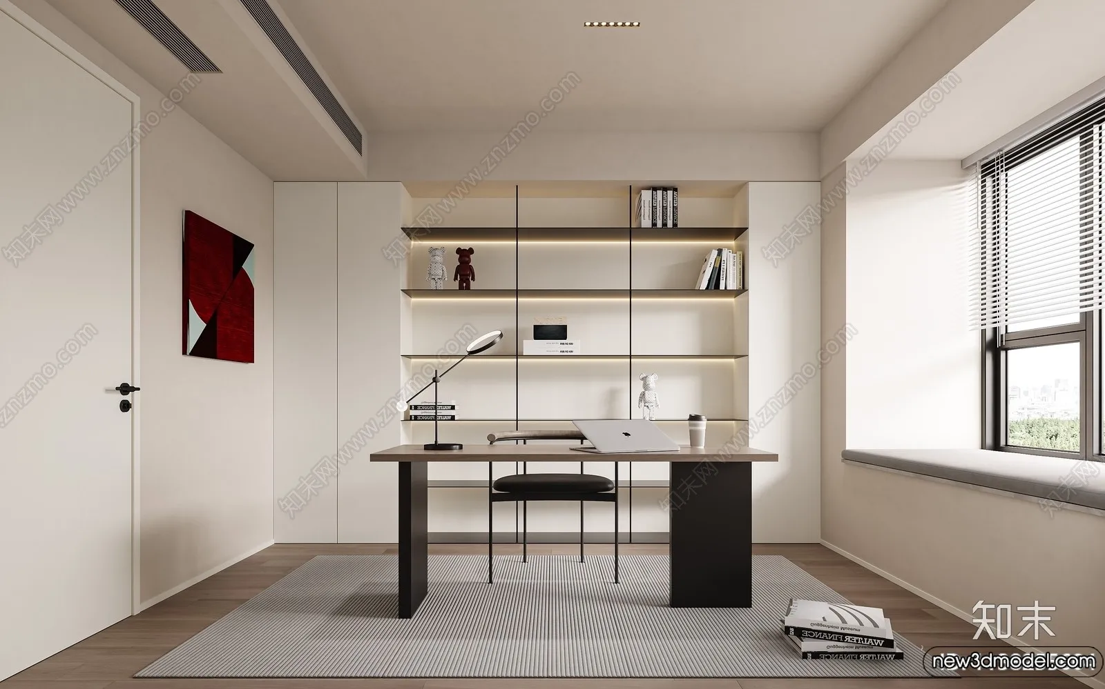 Study and Work Space - 3D Models - 3D Interior Scene - 050