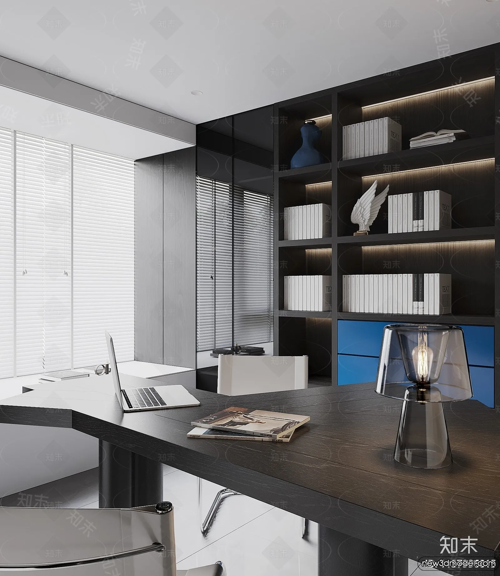 Study and Work Space - 3D Models - 3D Interior Scene - 052