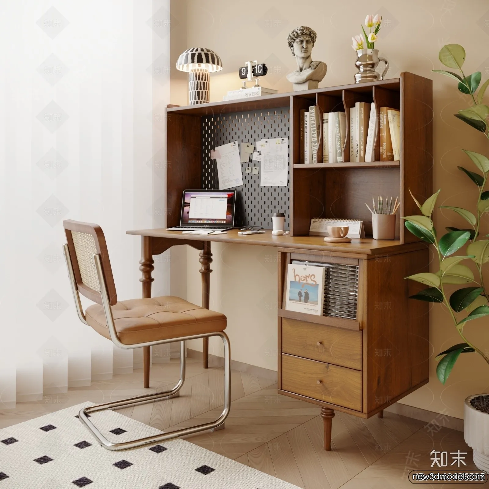 Study and Work Space - 3D Models - 3D Interior Scene - 062