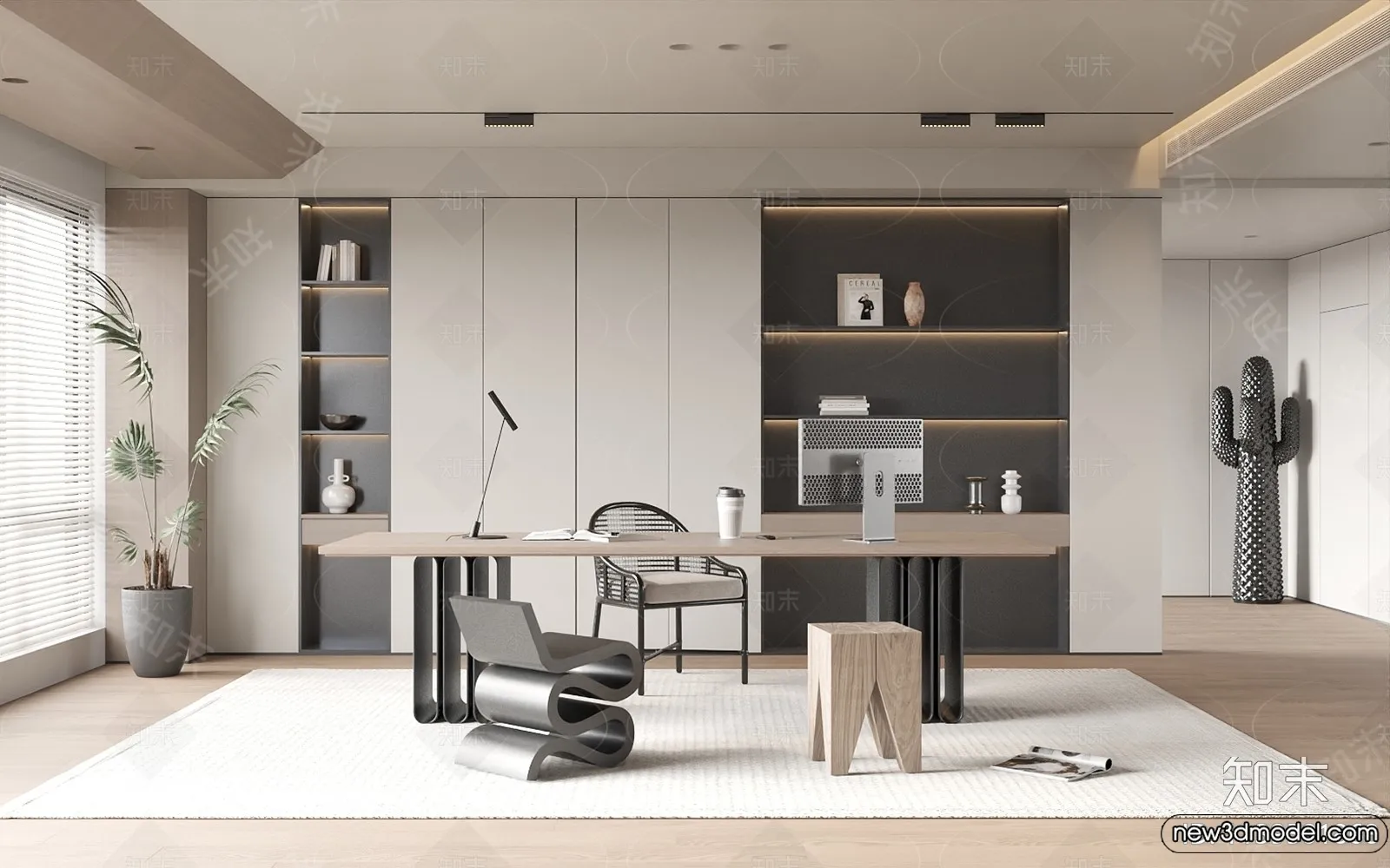 Study and Work Space - 3D Models - 3D Interior Scene - 067