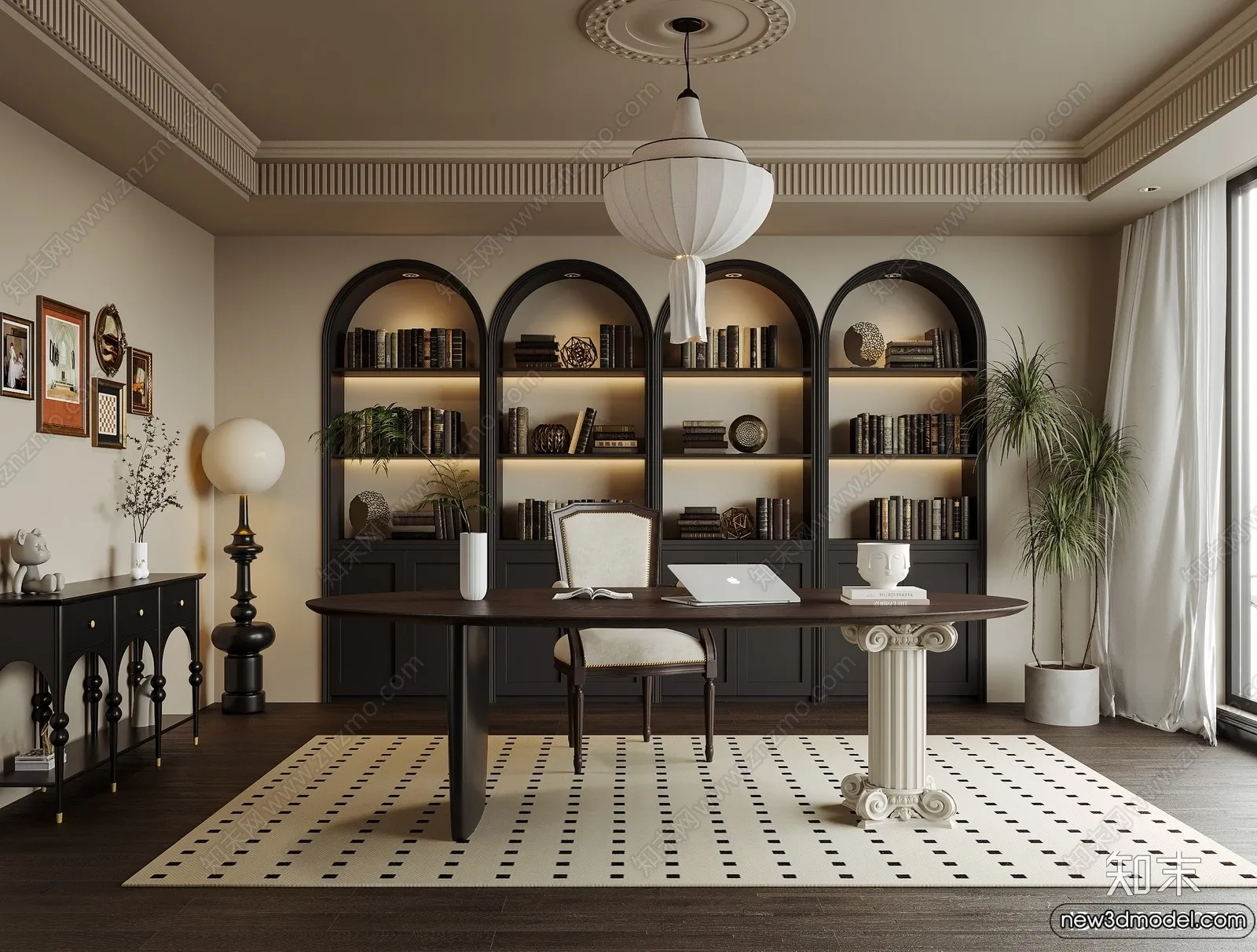 Study and Work Space - 3D Models - 3D Interior Scene - 070