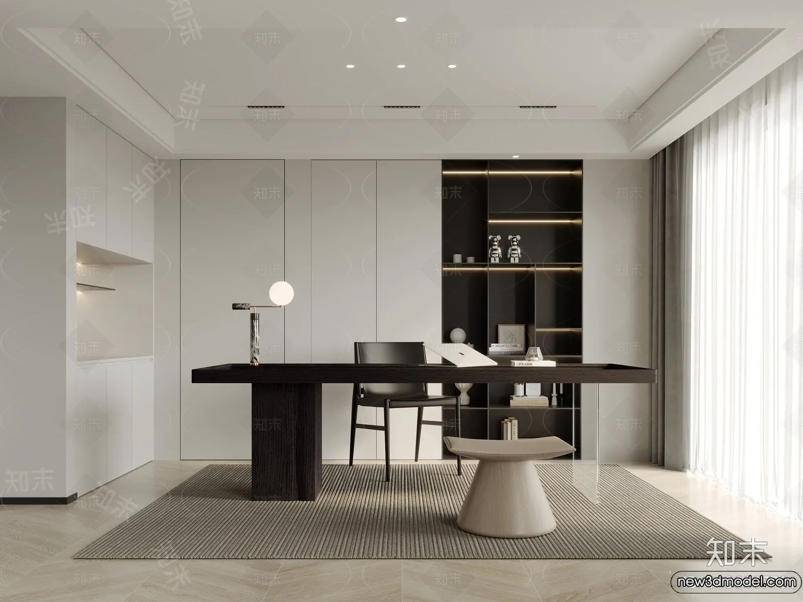 Study and Work Space - 3D Models - 3D Interior Scene - 071