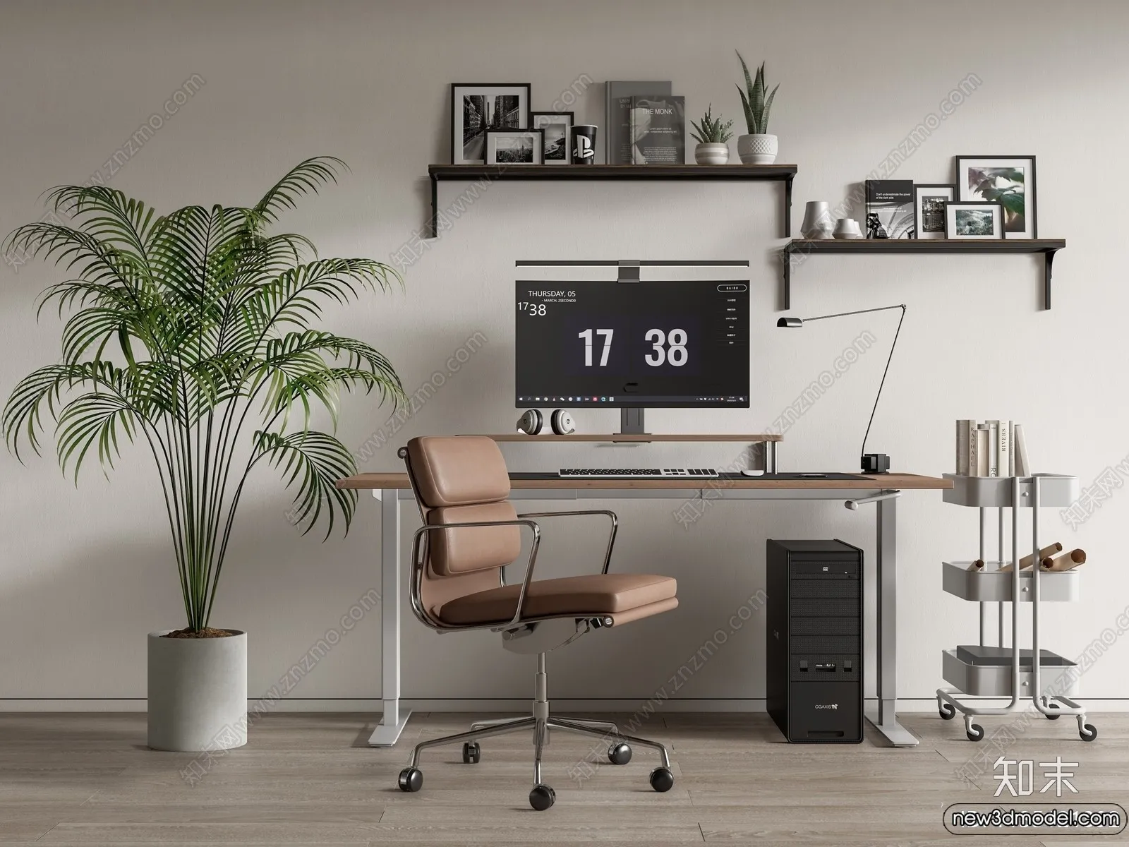 Study and Work Space - 3D Models - 3D Interior Scene - 072
