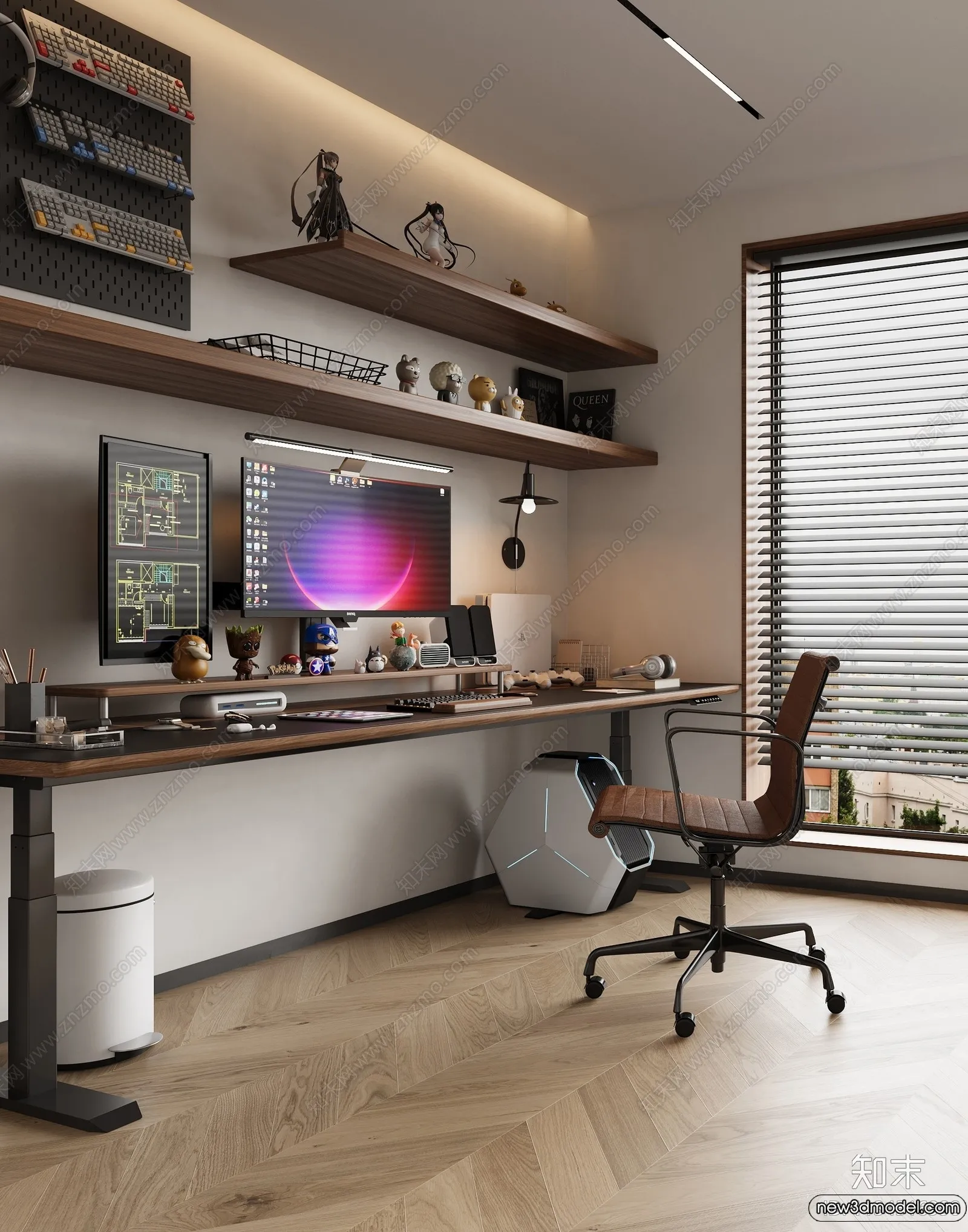 Study and Work Space - 3D Models - 3D Interior Scene - 073