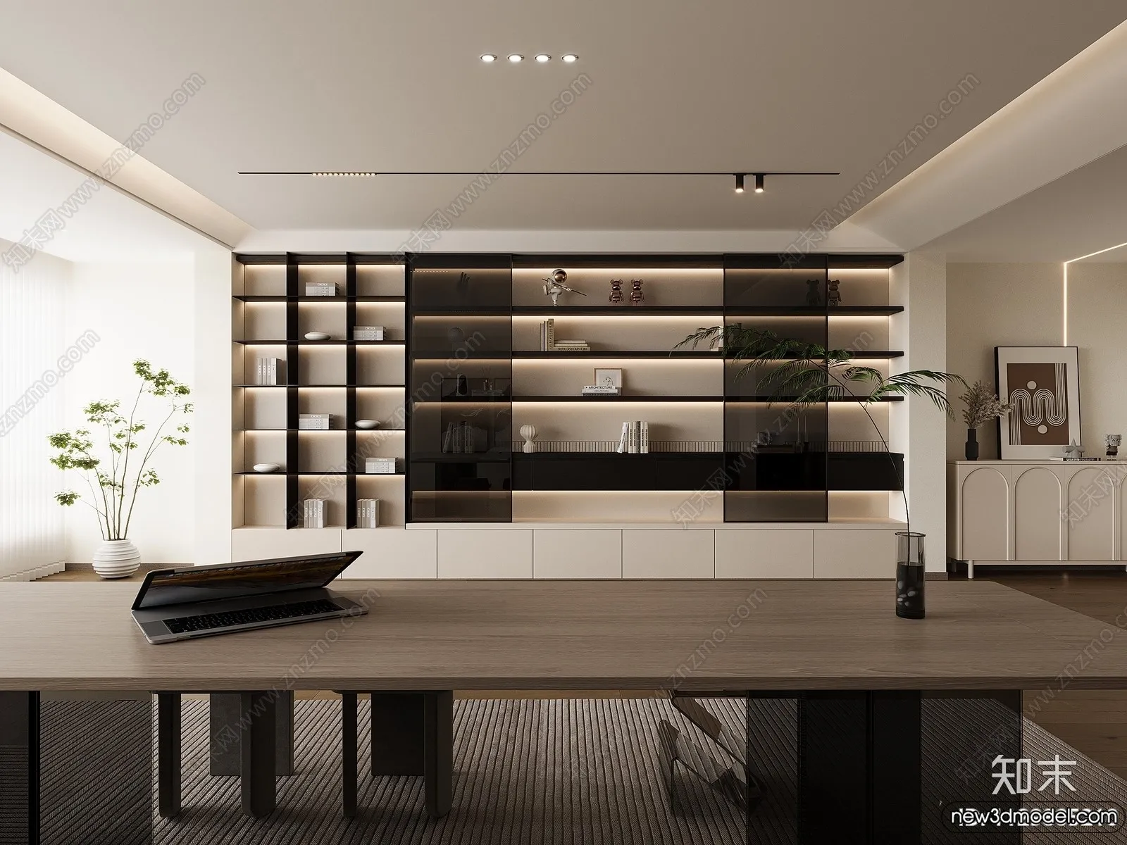 Study and Work Space - 3D Models - 3D Interior Scene - 077