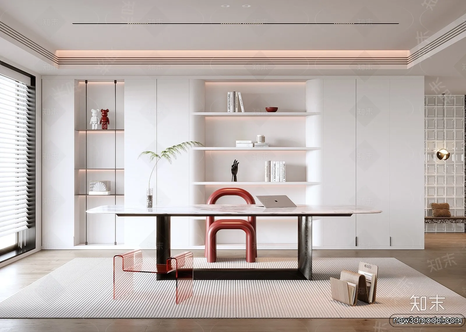 Study and Work Space - 3D Models - 3D Interior Scene - 078