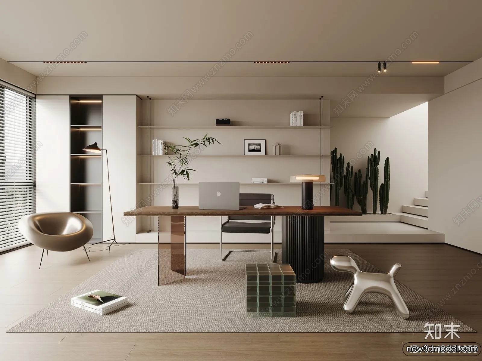 Study and Work Space - 3D Models - 3D Interior Scene - 079