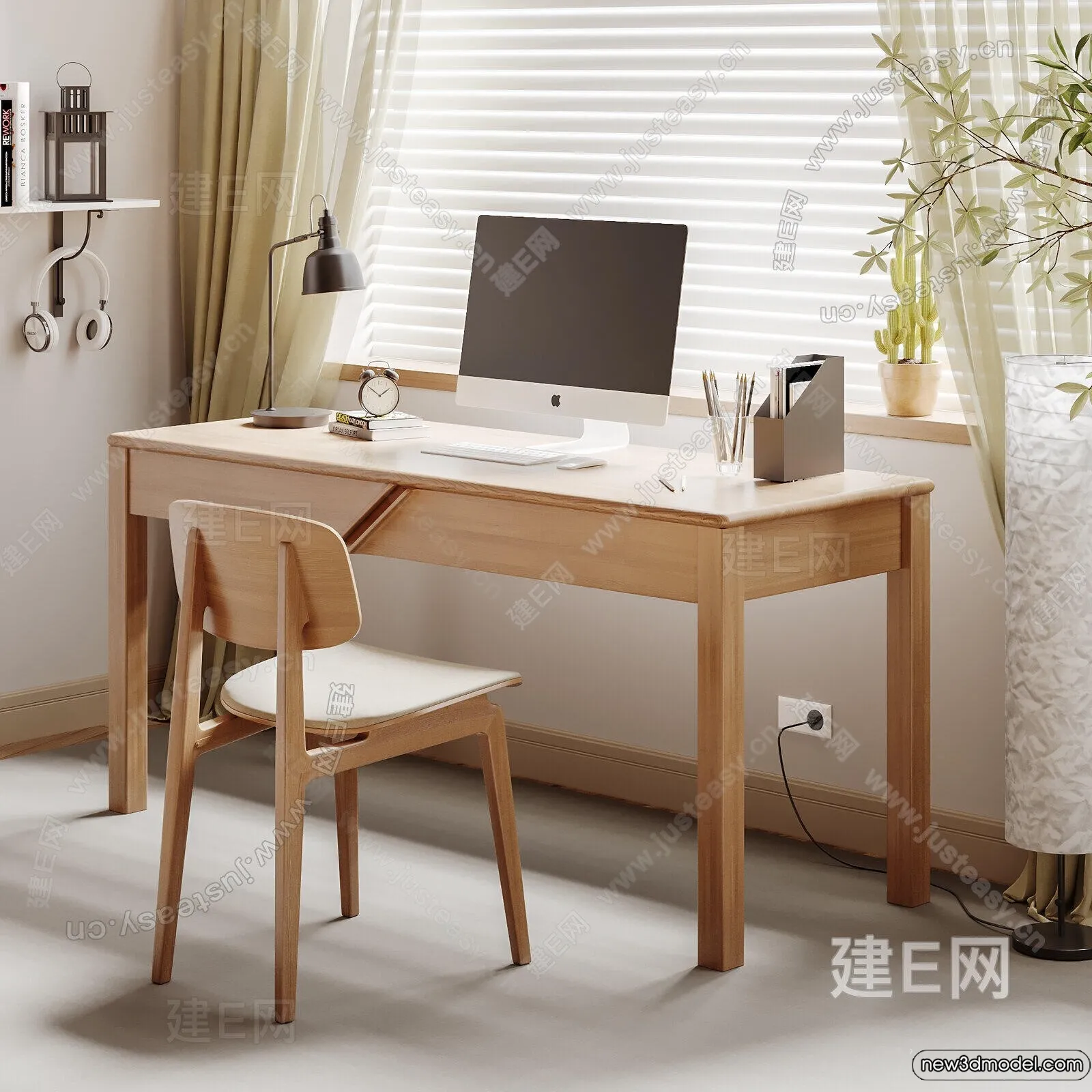 Study and Work Space - 3D Models - 3D Interior Scene - 086