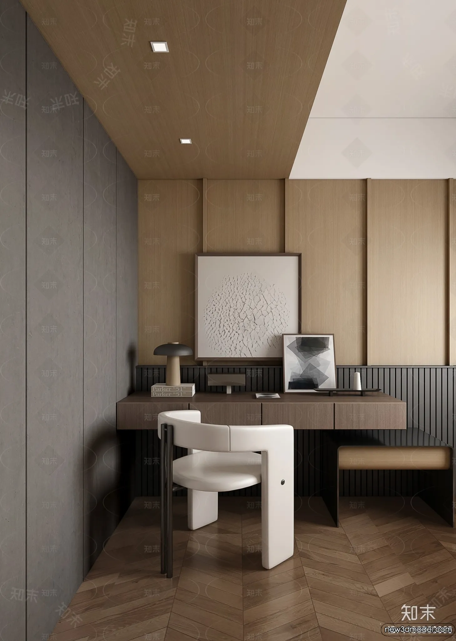 Study and Work Space - 3D Models - 3D Interior Scene - 090