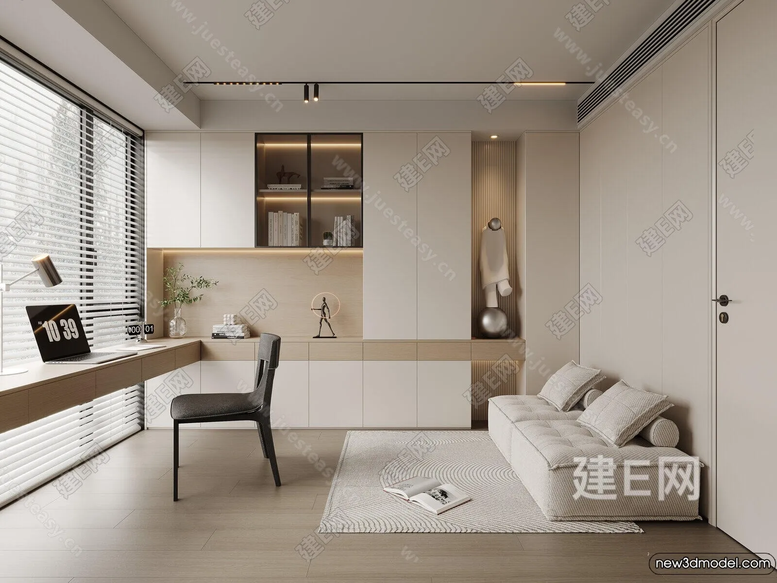 Study and Work Space - 3D Models - 3D Interior Scene - 092