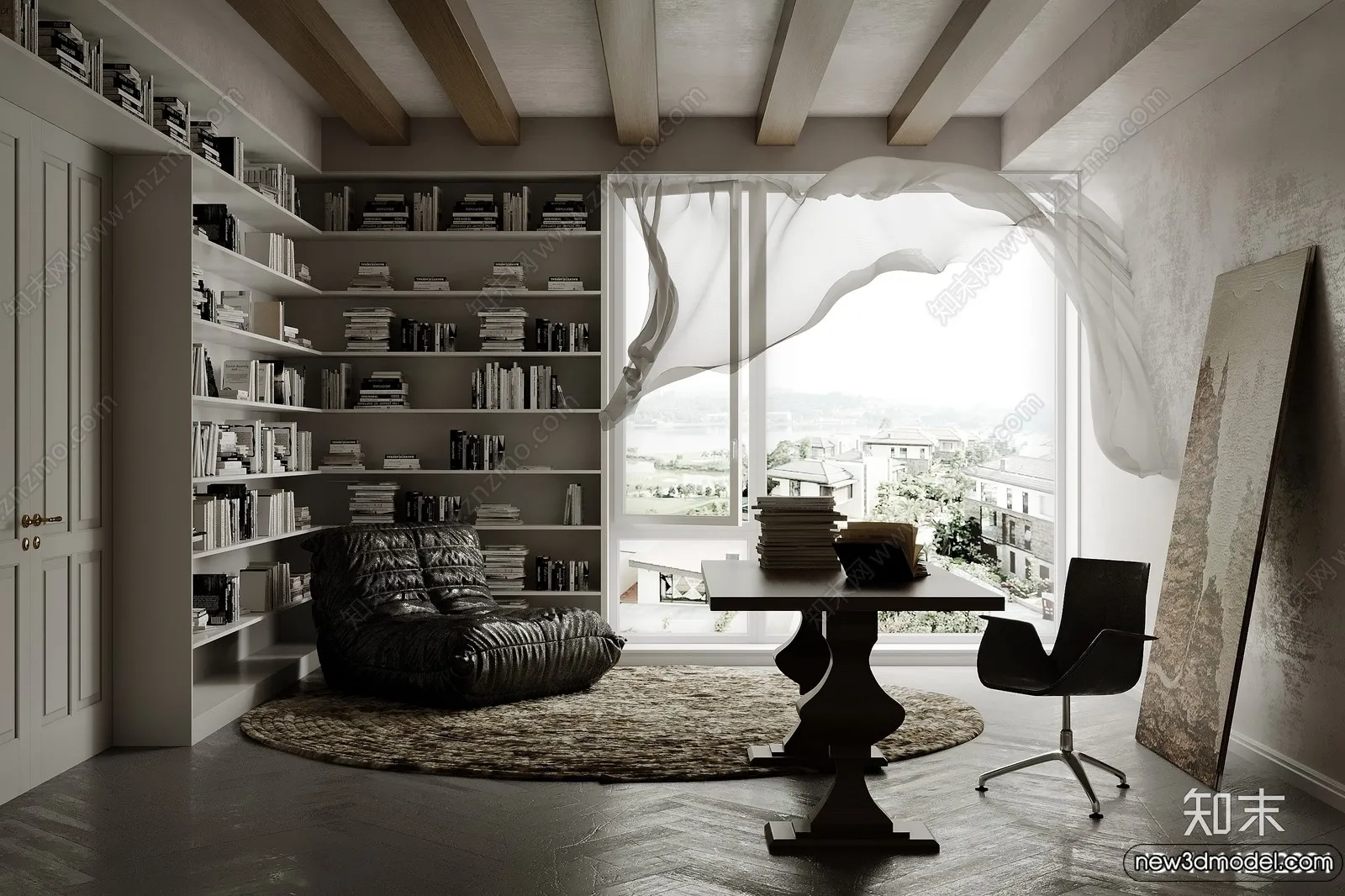Study and Work Space - 3D Models - 3D Interior Scene - 096