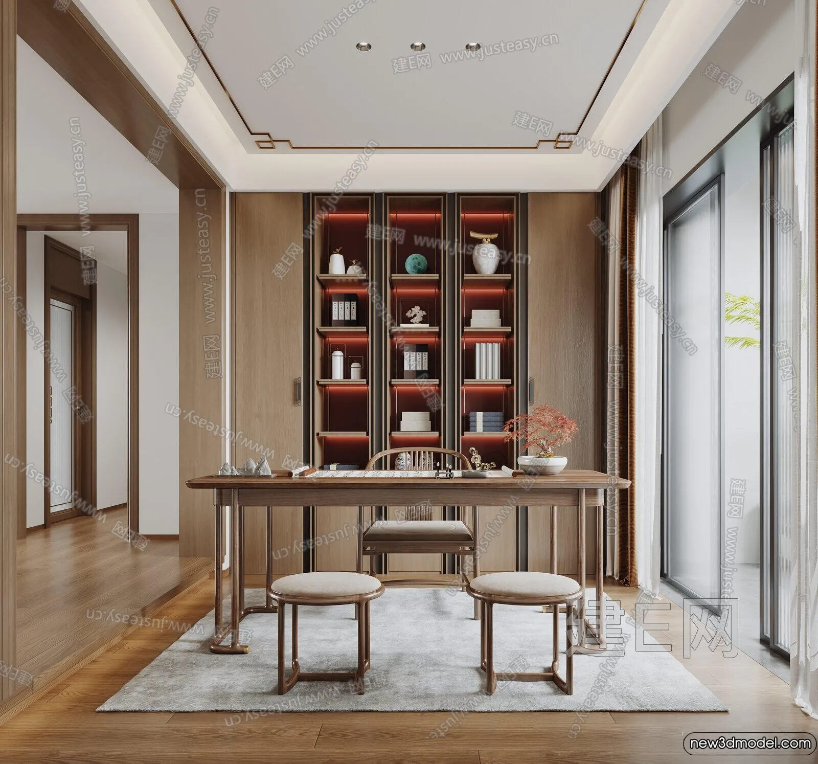 Study and Work Space - 3D Models - 3D Interior Scene - 097