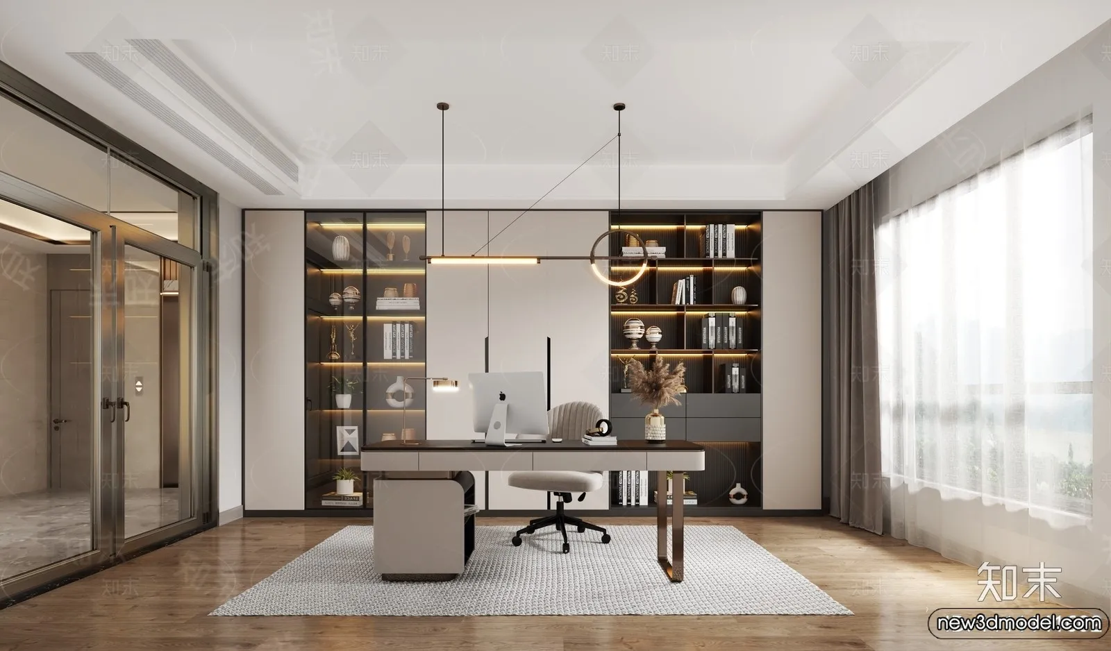 Study and Work Space - 3D Models - 3D Interior Scene - 111