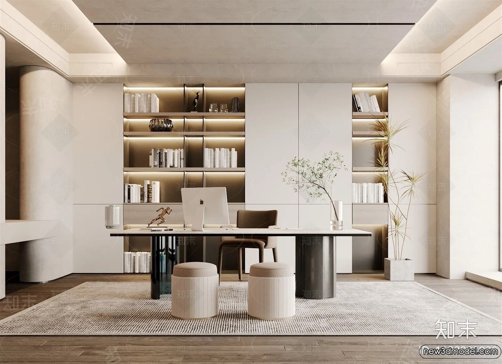 Study and Work Space - 3D Models - 3D Interior Scene - 113