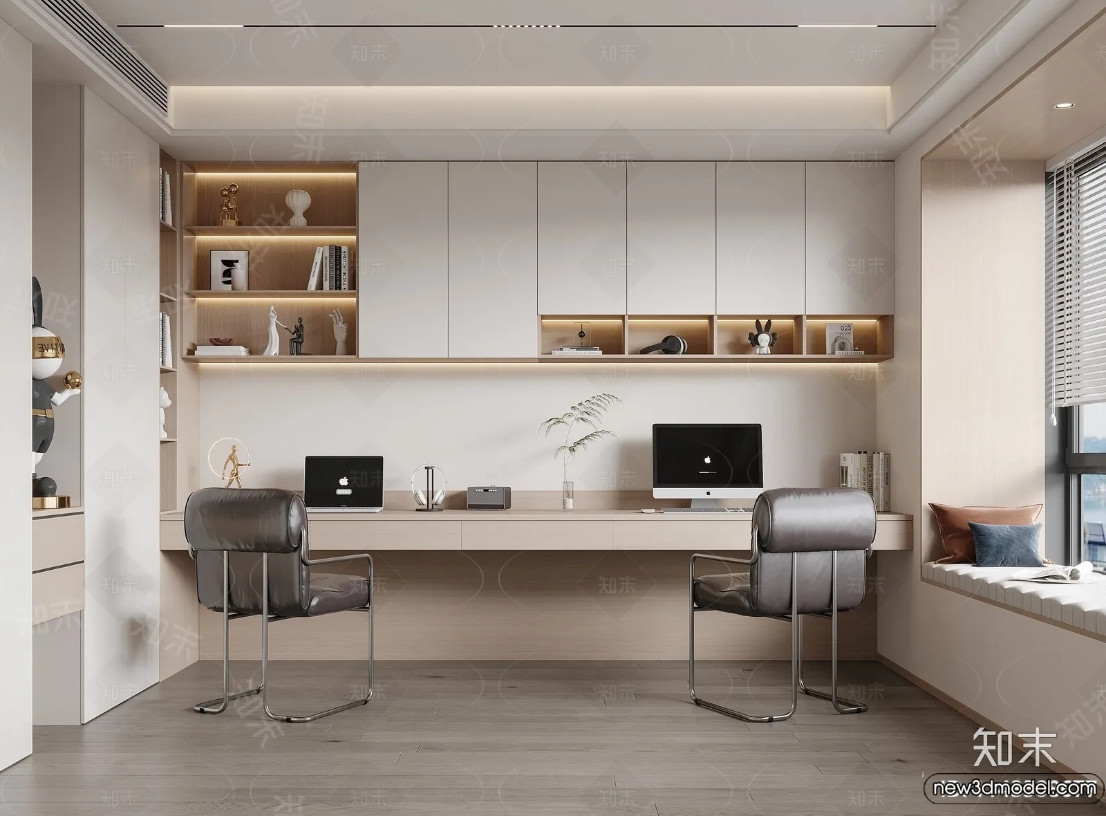 Study and Work Space - 3D Models - 3D Interior Scene - 120