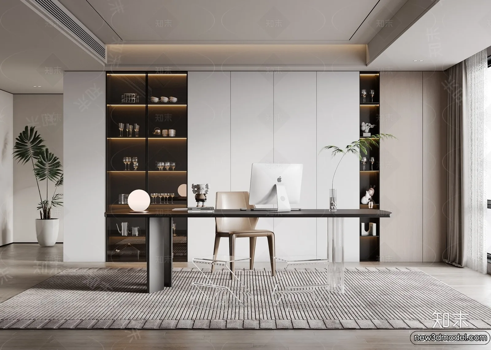 Study and Work Space - 3D Models - 3D Interior Scene - 134