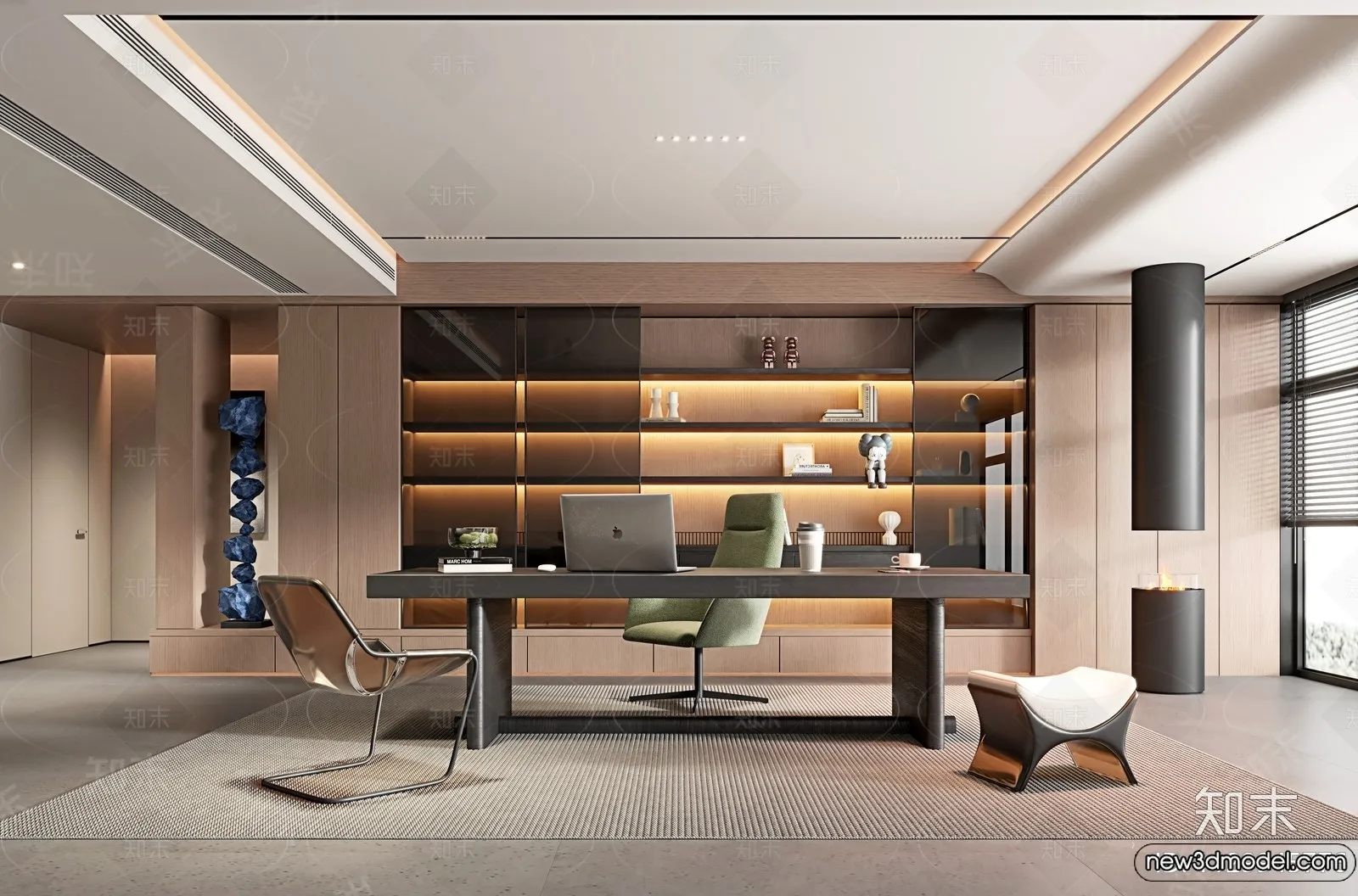 Study and Work Space - 3D Models - 3D Interior Scene - 141