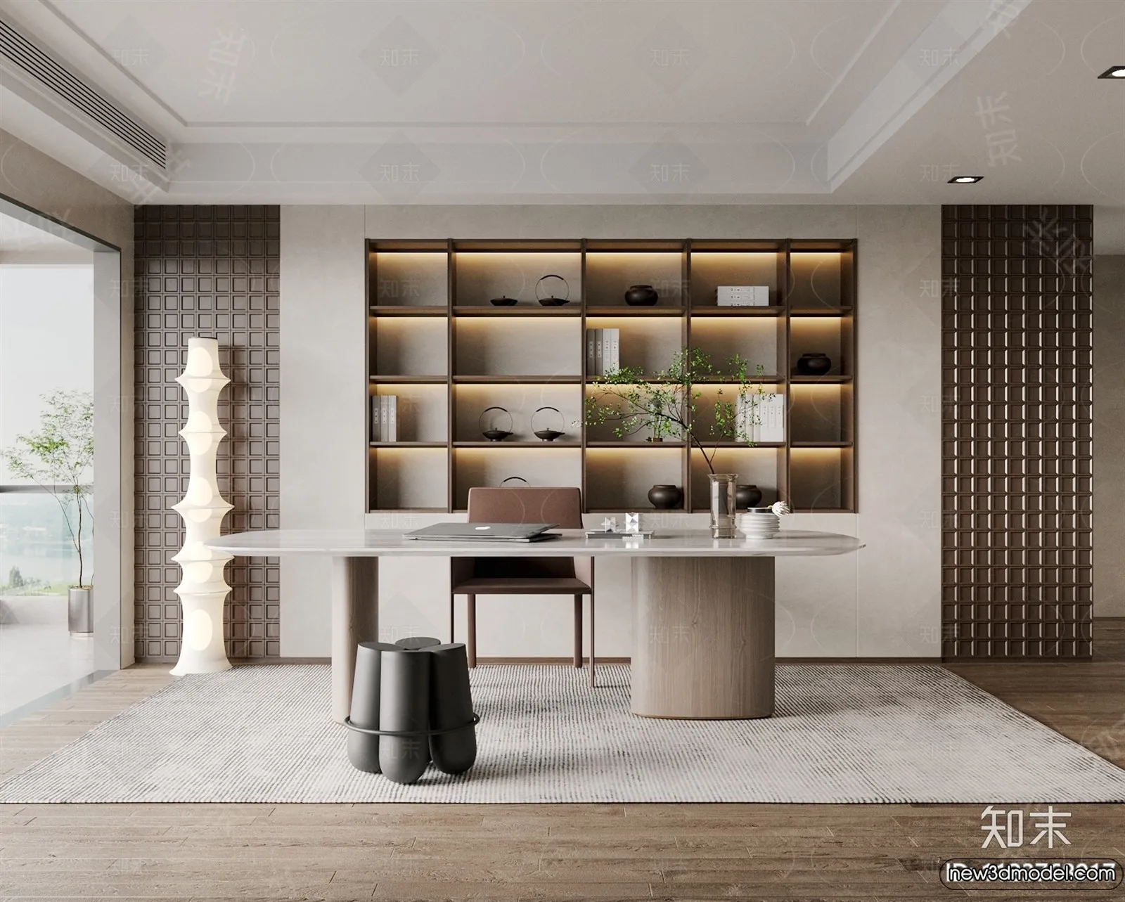 Study and Work Space - 3D Models - 3D Interior Scene - 146