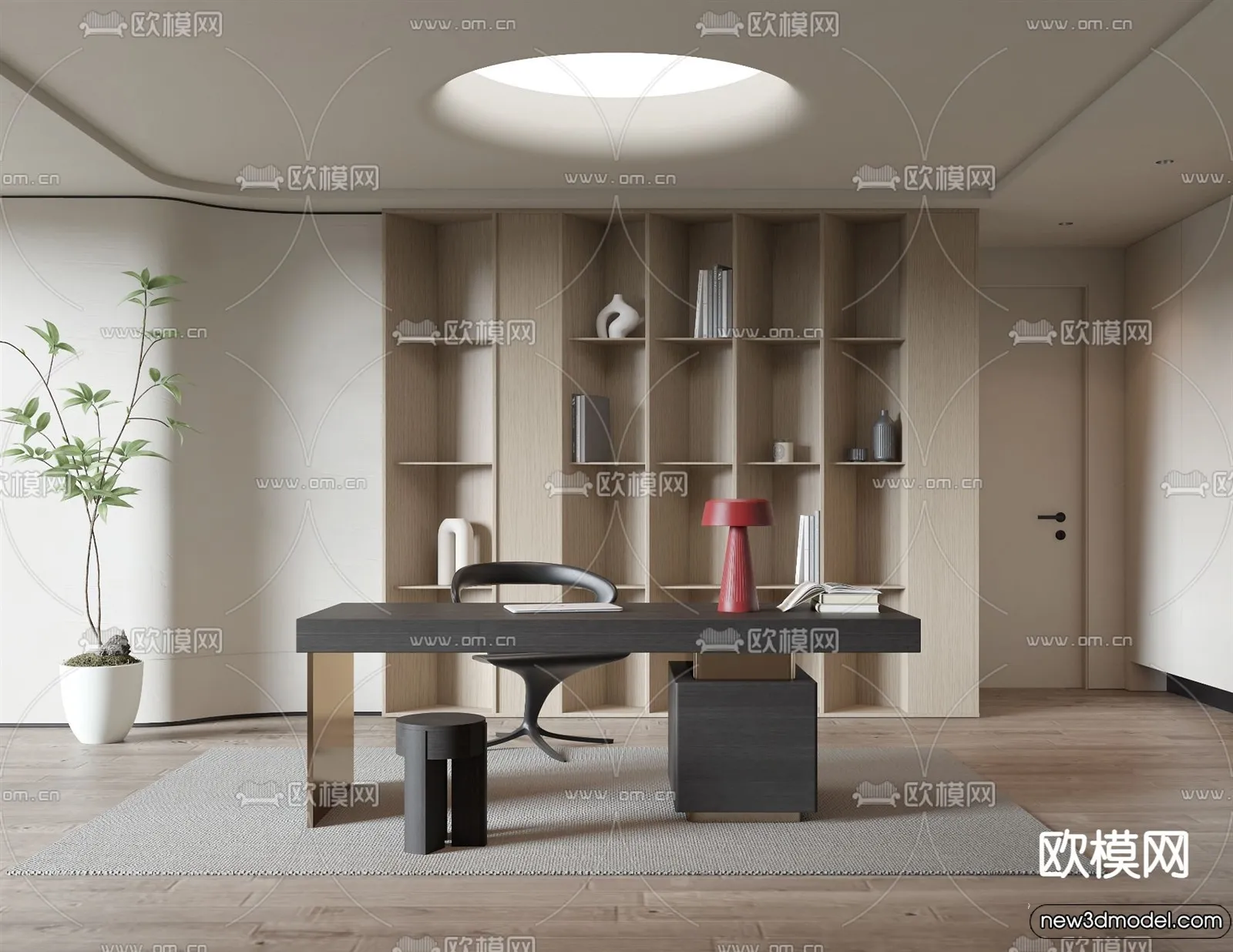 Study and Work Space - 3D Models - 3D Interior Scene - 153