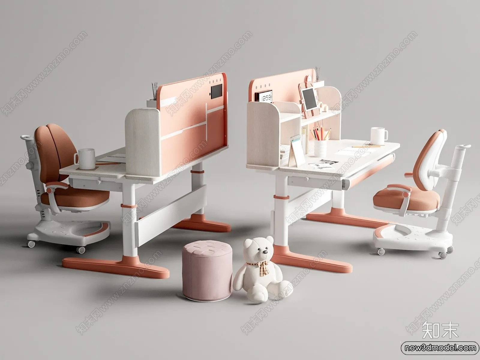 Study and Work Space - 3D Models - 3D Interior Scene - 156